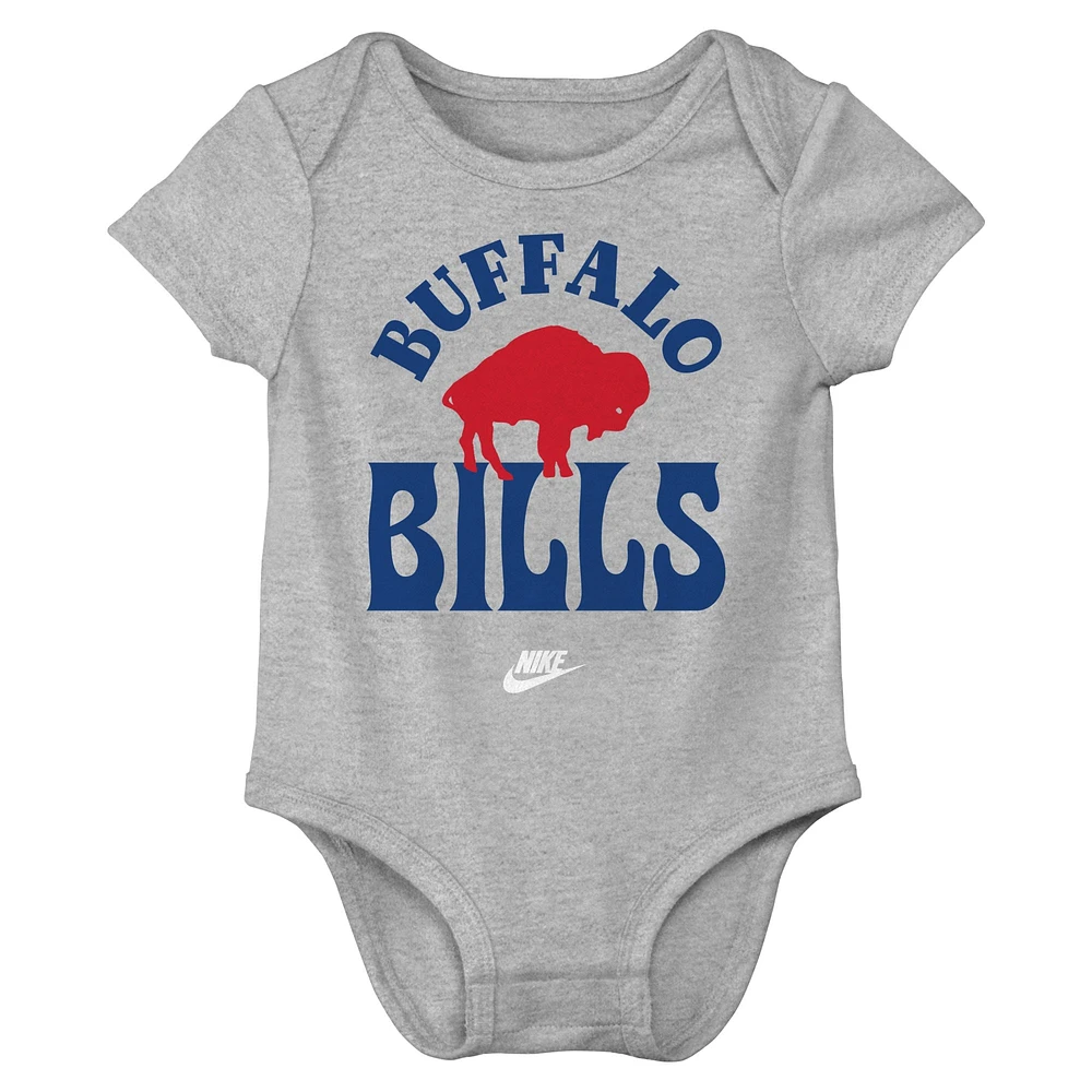 Lot de trois bodies Nike Buffalo Bills Rewind pour nouveau-né et bébé