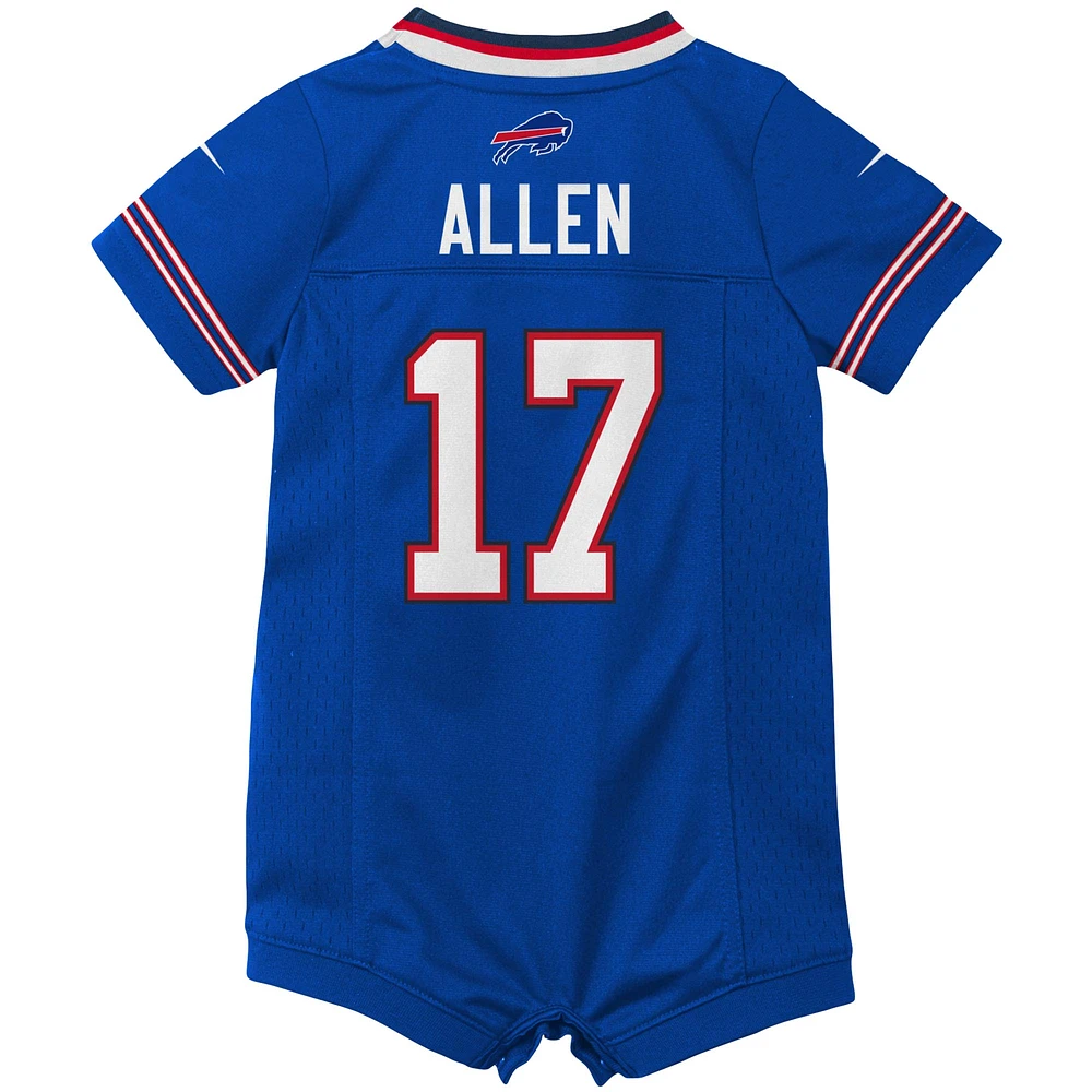 Nike Josh Allen Royal Buffalo Bills Barboteuse en jersey pour nouveau-né et nourrisson