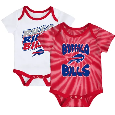 Newborn & Infant Red/Royal Buffalo Bills Victory Formation Throwback  Three-Piece Bodysuit and Knit Hat Set