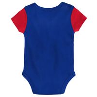 Newborn & Infant Royal/Red Buffalo Bills 3-Piece Little Champ Bodysuit Bib Booties - Set