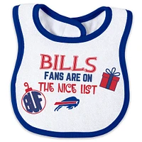 Ensemble pyjama et bavoir à fermeture éclair pour nouveau-né bébé par Erin Andrews Buffalo Bills Allover Print