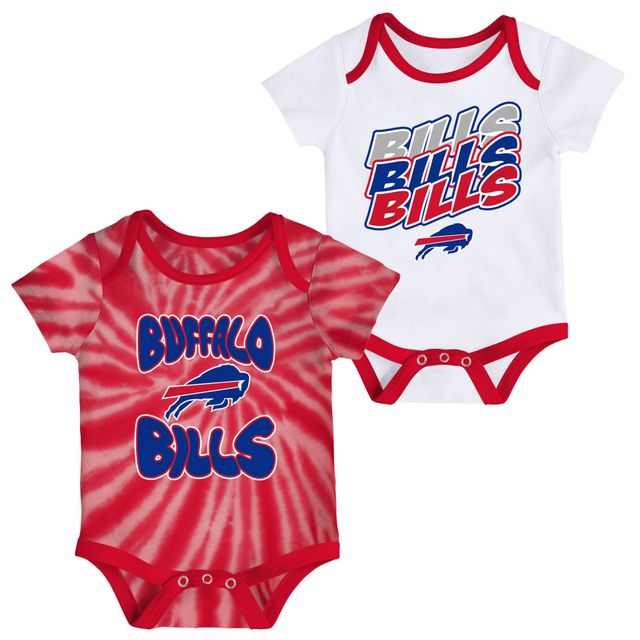 Outerstuff Newborn & Infant White/Red Buffalo Bills Monterey Tie-Dye -  2-Pack Bodysuit Set