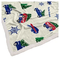 Pegasus Buffalo Bills Holiday Truck Repeat 50" x 60" Sherpa Flannel Fleece Blanket