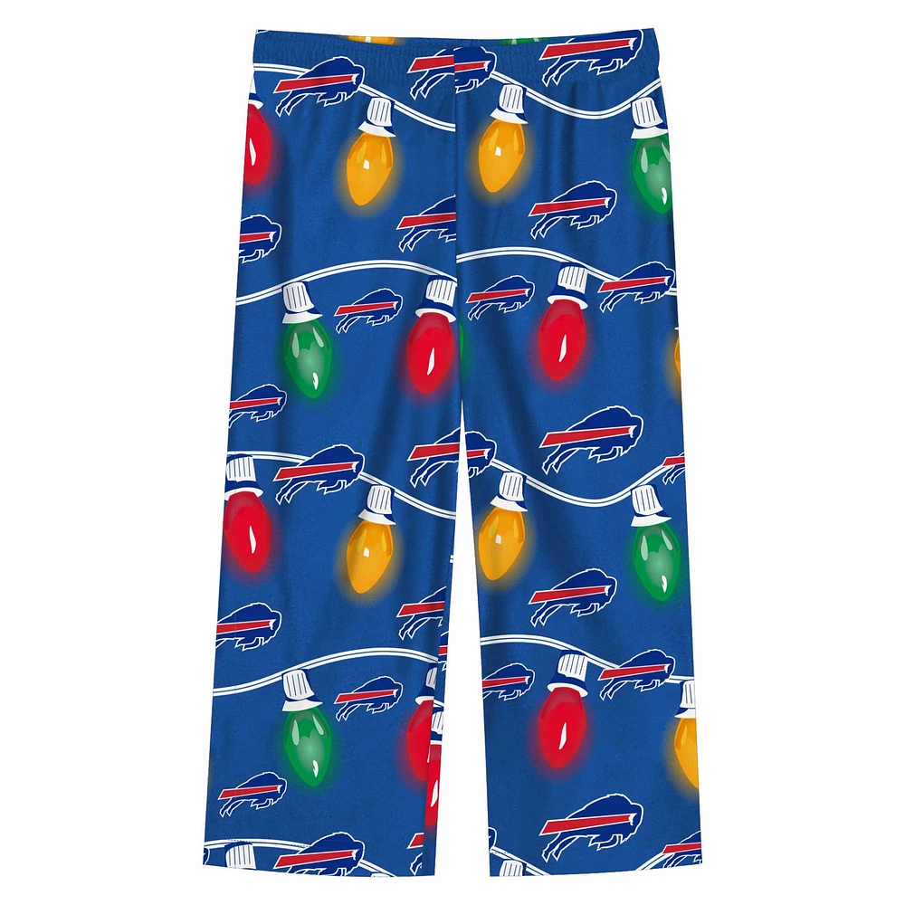 Preschool Buffalo Bills Two-Piece Garland Holiday Long Sleeve Pajama Set