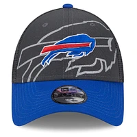 Préscolaire New Era Graphite/Royal Buffalo Bills Reflect 9FORTY Casquette réglable