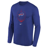 T-shirt à manches longues Nike Royal Buffalo Bills Legend Icon pour enfant d'âge préscolaire