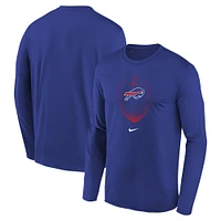 T-shirt à manches longues Nike Royal Buffalo Bills Legend Icon pour enfant d'âge préscolaire