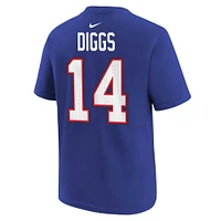 T-shirt avec nom et numéro de joueur Nike Stefon Diggs Royal Buffalo Bills pour enfants d'âge préscolaire