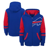 Sweat à capuche entièrement zippé pour enfants Royal Buffalo Bills Stadium préscolaire