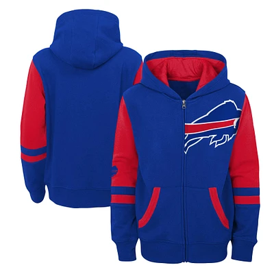 Sweat à capuche entièrement zippé pour enfants Royal Buffalo Bills Stadium préscolaire