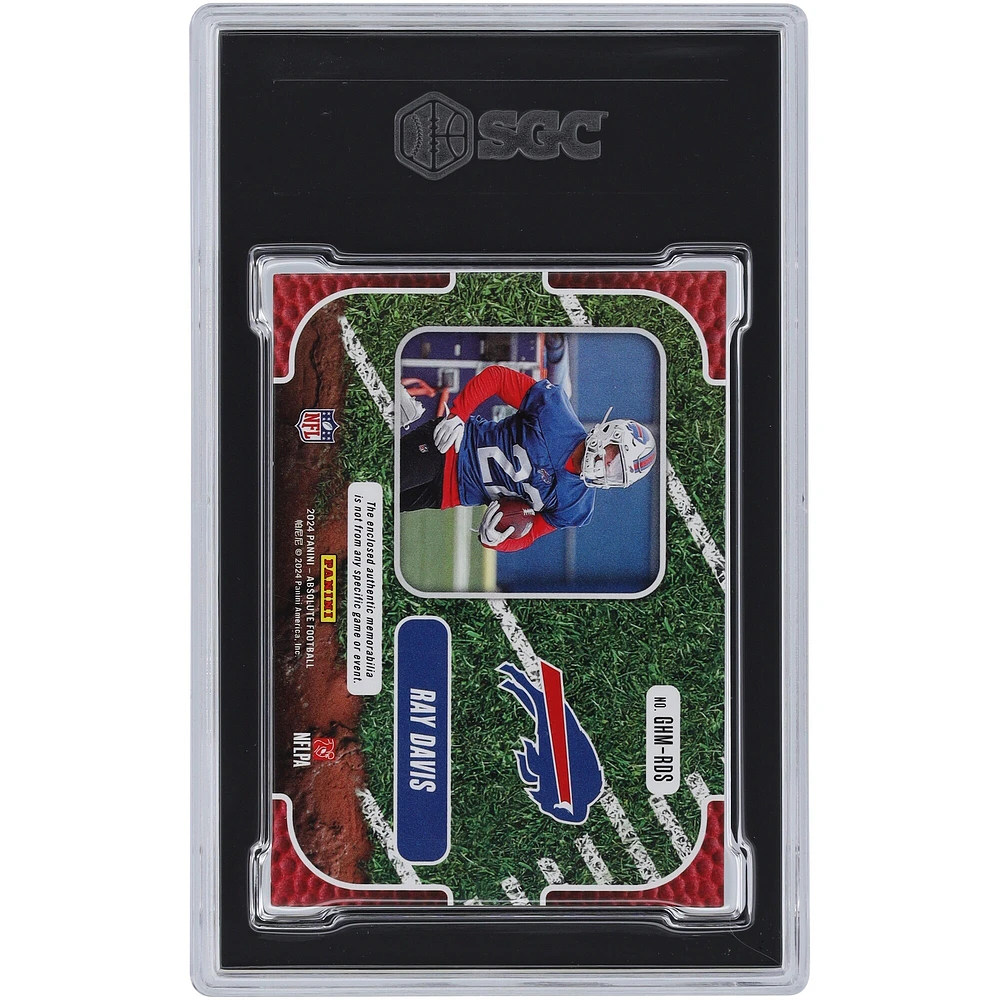 Ray Davis Buffalo Bills 2024 Panini Absolute Platinum Ground Hoggs Wilson Logo Football Relic #GHM-RDS #1/1 SGC Authentifiée 8.5 Rookie Card