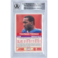 Thurman Thomas Buffalo Bills Carte de score autographiée n° 211 Beckett 1989 Fanatics Witnessed Carte de recrue authentifiée 10 avec inscription "HOF 07"