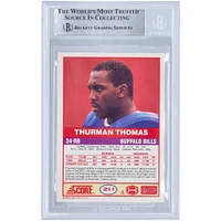Thurman Thomas Buffalo Bills Carte de recrue authentifiée autographiée par les fanatiques de Beckett en 1989