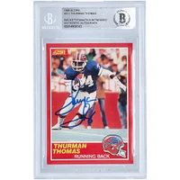 Thurman Thomas Buffalo Bills Carte de recrue authentifiée autographiée par les fanatiques de Beckett en 1989