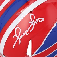 Casque miniature de vitesse rétro autographié par Thurman Thomas des Buffalo Bills, modèle Riddell 1897-2001