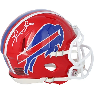 Casque miniature de vitesse rétro autographié par Thurman Thomas des Buffalo Bills, modèle Riddell 1897-2001