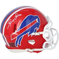 Casque miniature de vitesse rétro autographié par Thurman Thomas des Buffalo Bills, modèle Riddell 1897-2001