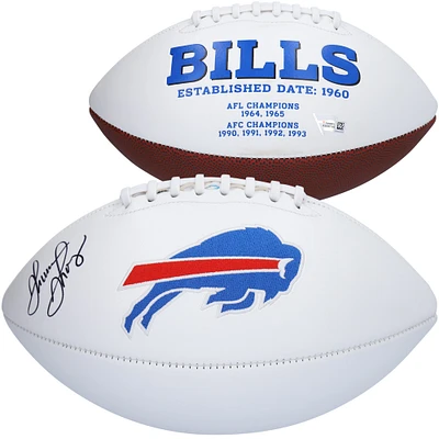 Thurman Thomas Buffalo Bills Ballon de football autographié à panneau blanc