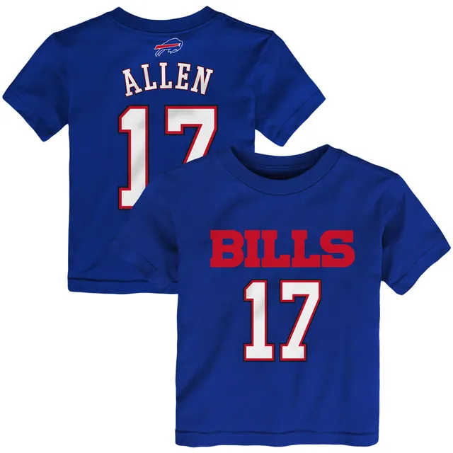 Men's Nike Josh Allen Red Buffalo Bills Name & Number T-Shirt