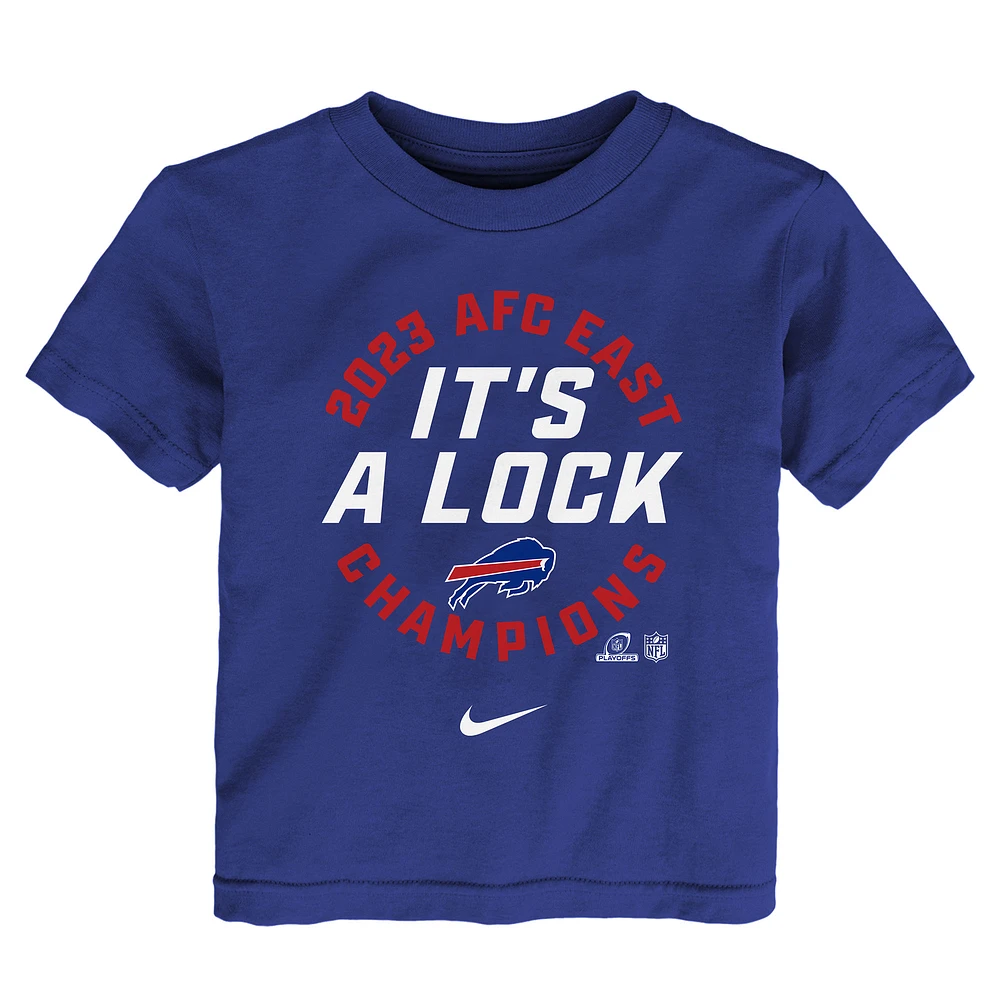 Toddler Nike  Royal Buffalo Bills 2023 AFC East Division Champions Locker Room Trophy Collection T-Shirt