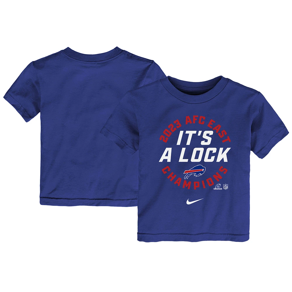 Toddler Nike  Royal Buffalo Bills 2023 AFC East Division Champions Locker Room Trophy Collection T-Shirt