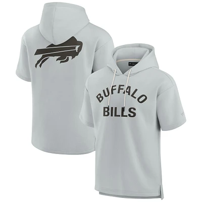 Unisex Fanatics Gray Buffalo Bills Elements Super Soft Fleece Short Sleeve Pullover Hoodie