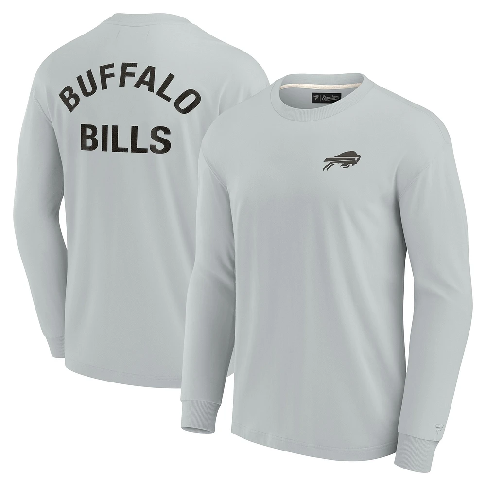 T-shirt unisexe Fanatics gris Buffalo Bills Elements super doux à manches longues