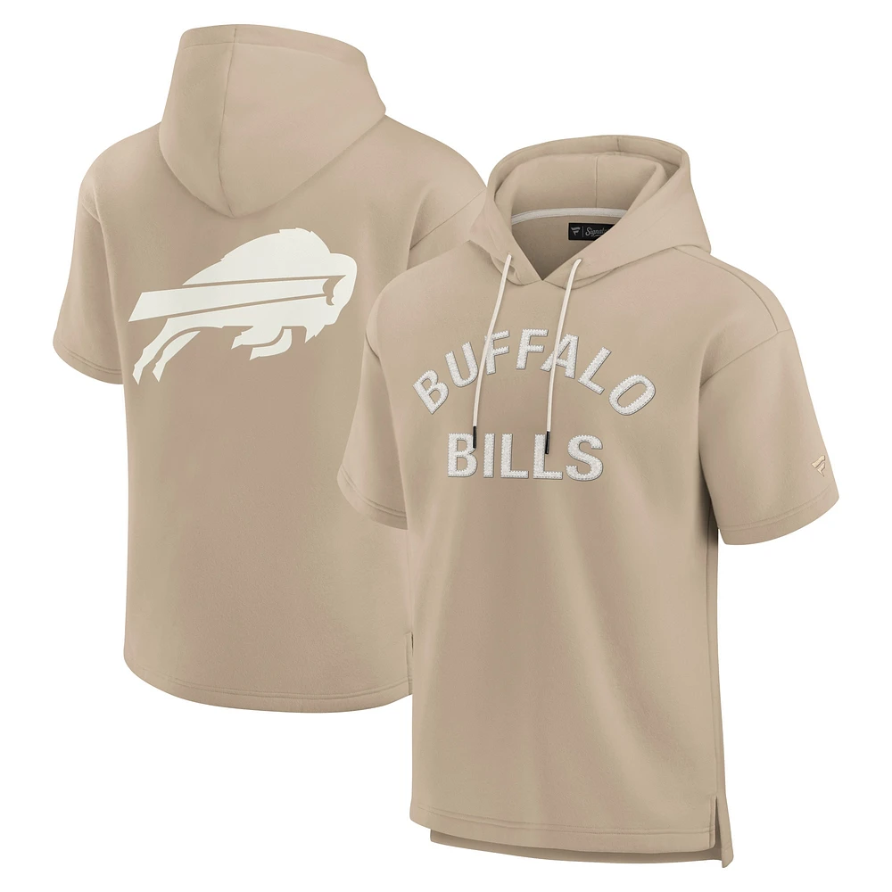 Unisex Fanatics Khaki Buffalo Bills Elements Super Soft Fleece Short Sleeve Pullover Hoodie