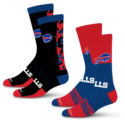 Lot de 2 paires de chaussettes unisexes pour pieds nus Buffalo Bills Double Duo