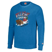 Sweat-shirt unisexe Hommage Royal Buffalo Bills Holiday Raglan Tri-Blend