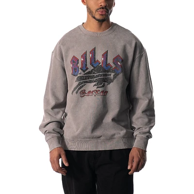 Unisex The Wild Collective Gray Buffalo Bills Distressed Pullover Sweatshirt