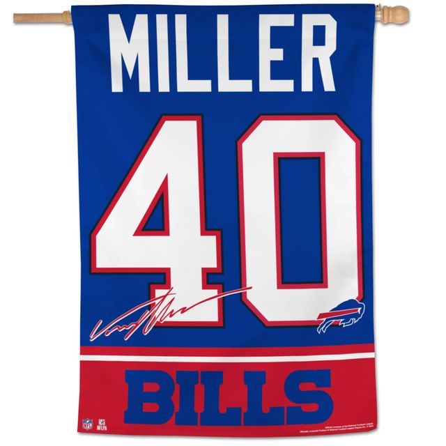 Bannière verticale simple face WinCraft Von Miller Buffalo Bills 28'' x 40''