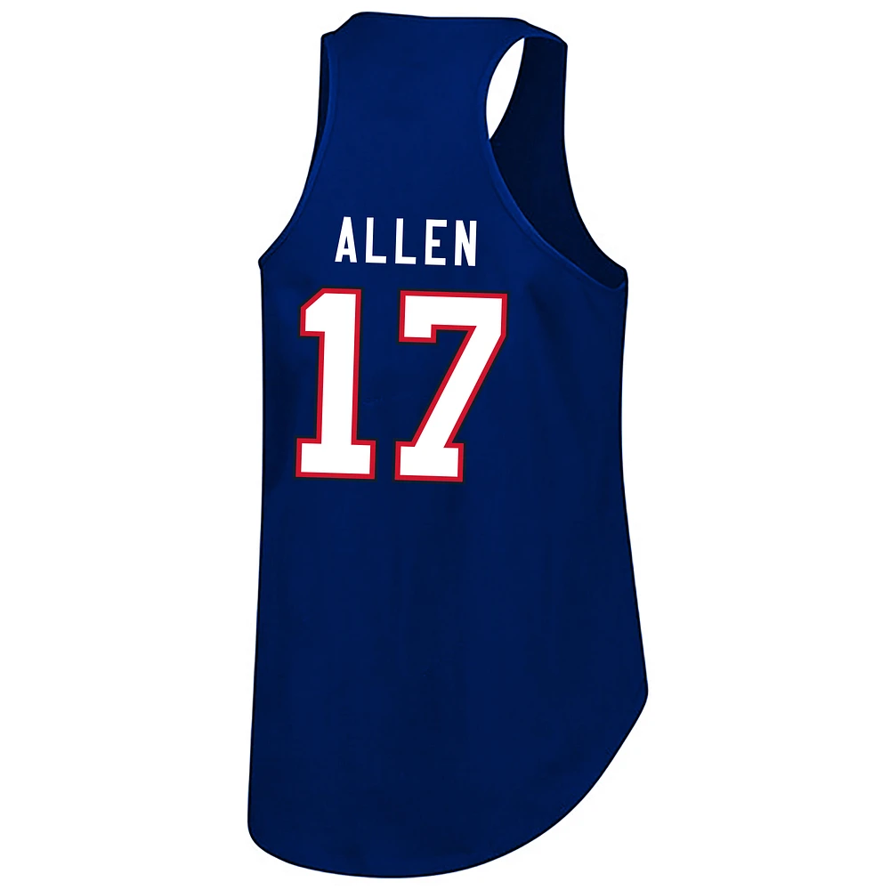 Women's Fanatics Josh Allen Royal Buffalo Bills Plus Name & Number Tank Top