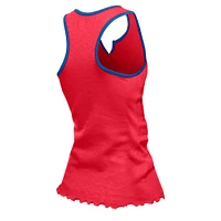Women's New Era  Red Buffalo Bills Lettuce Hem Notch Neck Tri-Blend Tank Top