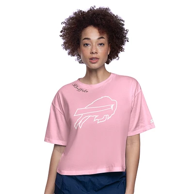 Women's Starter  Pink Buffalo Bills Play the Ball Cropped T-Shirt
