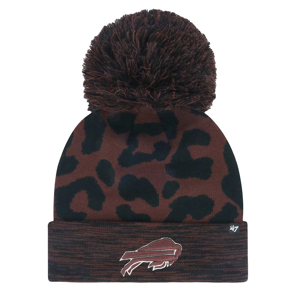 Bonnet en tricot à revers et pompon pour femme Buffalo Bills Brown Cacao '47
