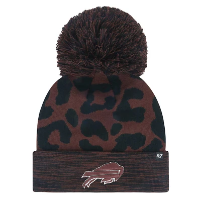 Bonnet en tricot à revers et pompon pour femme Buffalo Bills Brown Cacao '47