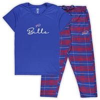 Women's Concepts Sport Buffalo Bills Plus Script T-Shirt & Pants Sleep Set