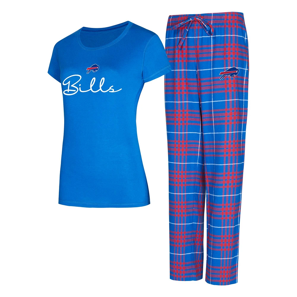 Women's Concepts Sport Buffalo Bills Vector T-Shirt & Flannel Pants Sleep Set