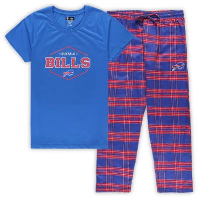 Buffalo Bills Concepts Sport Women's Plus Badge T-Shirt & Pants Sleep Set - Royal/Red