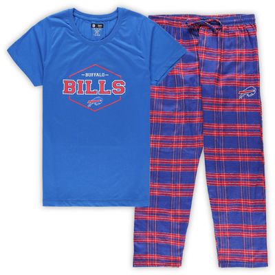 Women's Concepts Sport Royal/Red Buffalo Bills Plus Badge T-Shirt & Pants Sleep Set