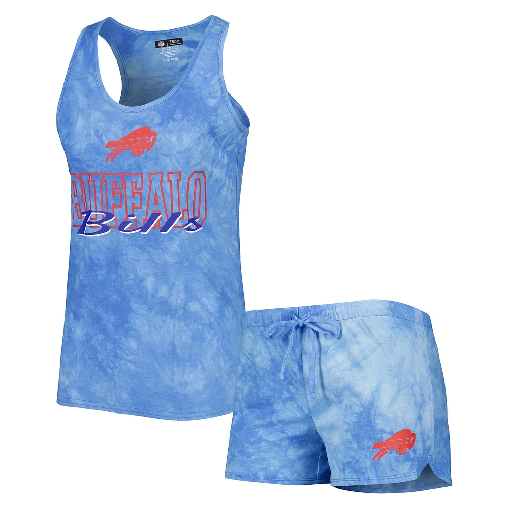 Concepts Sport Royal Buffalo Bills Billboard Ensemble débardeur et short à col rond dos nageur pour femme