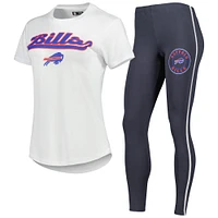 Concepts Sport Ensemble de nuit avec t-shirt et legging Buffalo Bills Sonata pour femme, blanc/anthracite