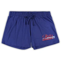 Concepts Sport White/Royal Buffalo Bills T-shirt et short Downfield pour femme Ensemble de nuit