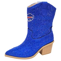 Women's Cuce  Royal Buffalo Bills Crystal Ankle Boots