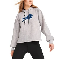 Women's DKNY Sport Heather Gray Buffalo Bills Debbie Dolman Raglan Pullover Hoodie