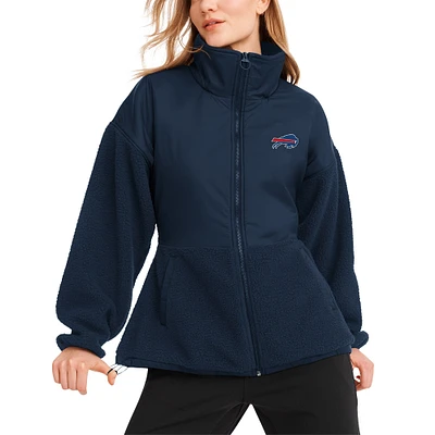 Women's DKNY Sport  Navy Buffalo Bills Drew Mixed Media Full-Zip Jacket