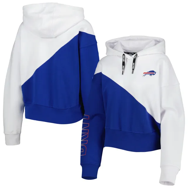 Women's Dkny Sport White/Royal Los Angeles Rams Bobbi Color Blocked Pullover Hoodie Size: Large