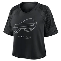 Women's Fanatics Black Buffalo Bills Oversized Cornerback Blitz Raglan V-Neck T-Shirt