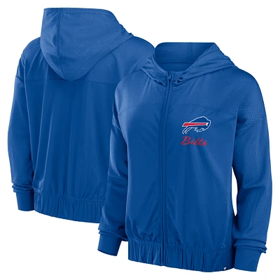 Sweat à capuche zippé intégral Script Lock College Royal Buffalo Bills Fanatics pour femmes